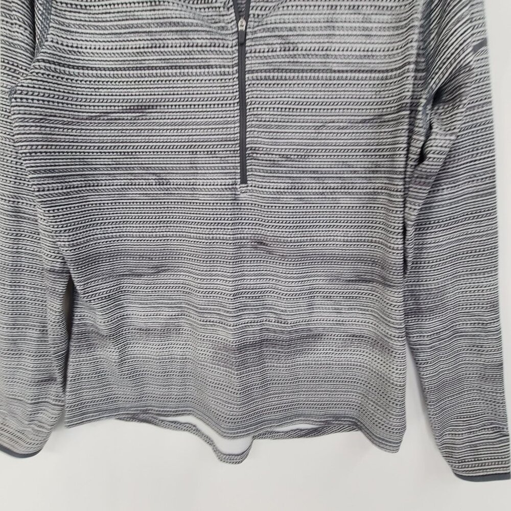 Nike Gray & White Half-Zip Striped Pullover Sweatshirt - Picture 2 of 7